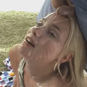 "hot blonde drenched in cum" porn gif