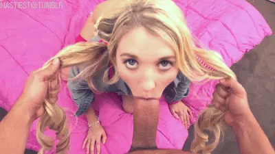 making eye contact pigtail handlebars massive cock facefuck porn gif