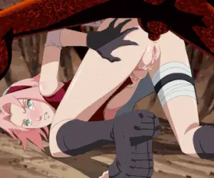 sakura giving up the booty to nine tails porn gif