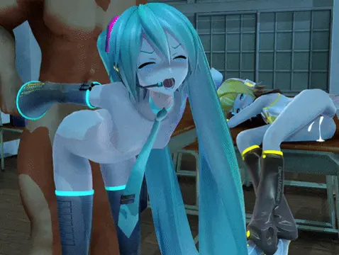 miku rin sex - lost one lovers mmd by 鉄壁ライン (iwara) porn gif