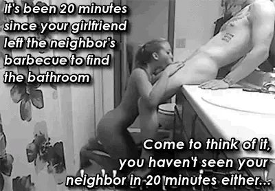 girlfriend and neighbor in the bathroom porn gif