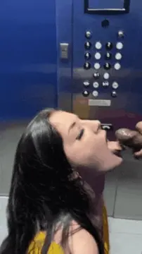 the lucky elevator guy and the happy white g1rl porn gif