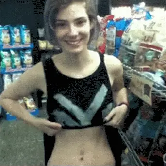 brunette flashing tiny tits porn gif