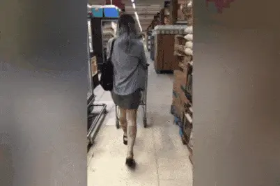 inked showing ass in the market porn gif