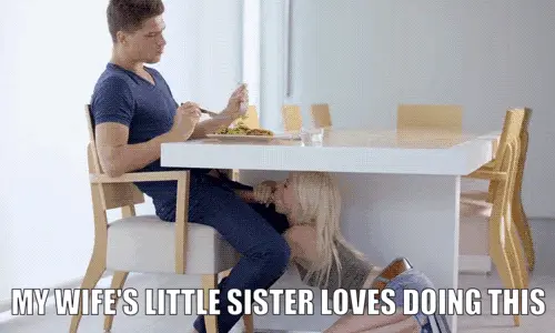 the wife cooks while the sister sucks! porn gif