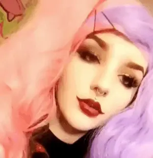 pink haired cutie ahegao and drool. porn gif