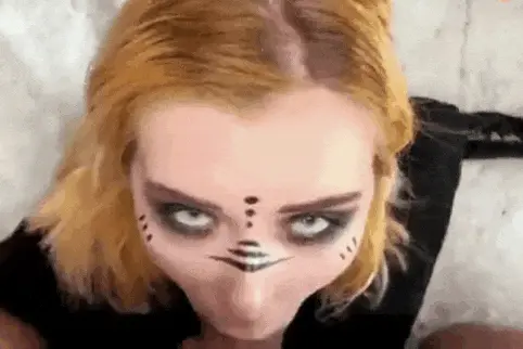 intense eye contact from face-fucked goth teen, sweetiefox porn gif