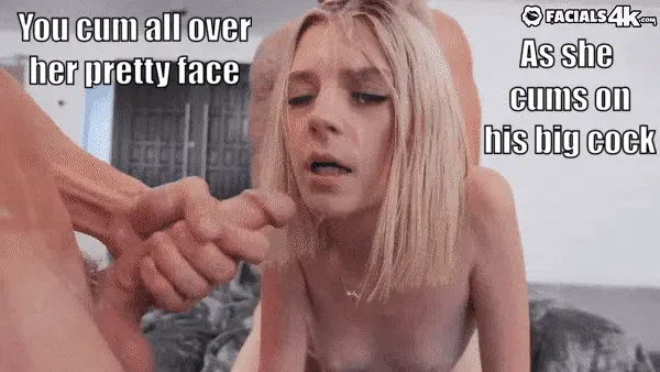 your pretty wife wearing your cum while being a slut for his big dick porn gif