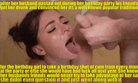 she didnt realize her husband had so many friends! there were soon men she'd never seen before in her home cumming in her mouth for presents porn gif