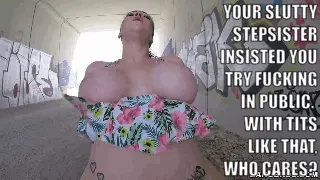 fucking busty stepsister in public porn gif