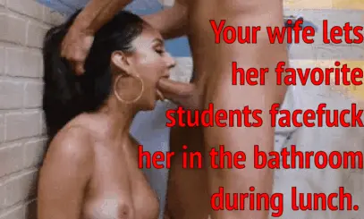 teacher cheats on her husband with her hung student in the bathroom porn gif