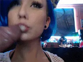 messy emo toy deepthroat porn gif