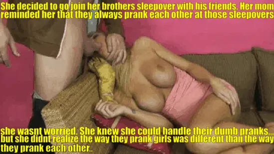 she was a heavy sleeper which meant she had no idea this happened and that she couldnt wait until the next sleepover! porn gif