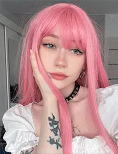 she thought that because of the pink wig her classmates would not know that she recorded videos for rich daddies porn gif