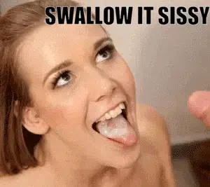 swallow your protein shake sissy porn gif