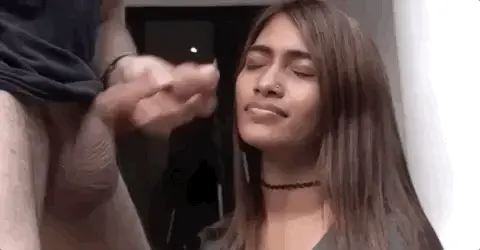 cute indian getting messy facial porn gif