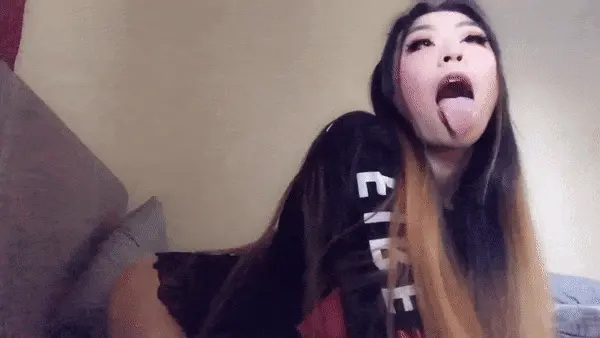 drooling asian porn gif