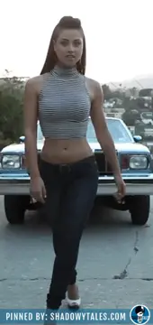 badass bitch catwalking on your dick porn gif