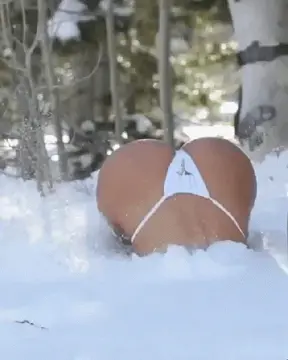 playing in the snow porn gif