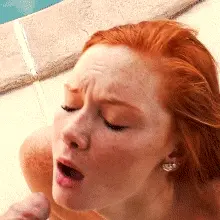 redhead gets covered porn gif