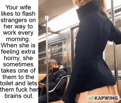 cheating wife flashing ass on public transport porn gif