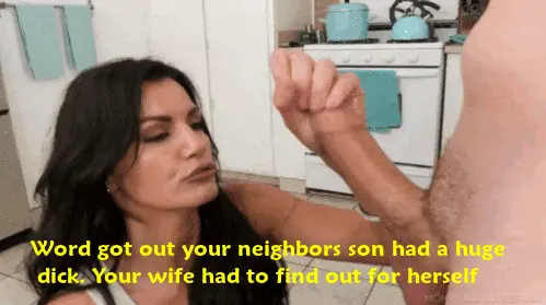 cheating wife licks neighbor's son's dick porn gif