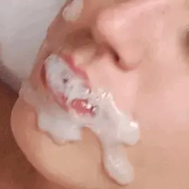 facial bukkake gives mouth full of of cum porn gif