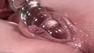 glass dildo porn gif