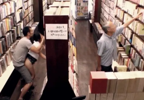 meanwhile ... in a chinese library porn gif