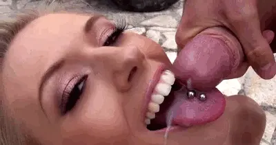 cumming on her tongue porn gif