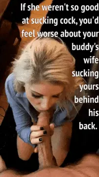 getting head from your friend's whore wife while he's at work porn gif