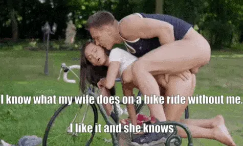 wife fucked on bicycle porn gif