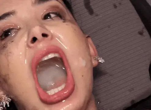 she can't swallow it all porn gif