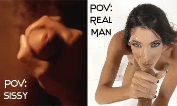 pov: sissy vs. real man porn gif