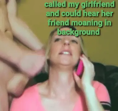 my girlfriend always answers the phone when he cums on her porn gif