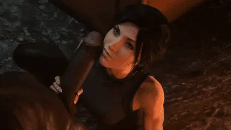 lara croft plays with a bbc porn gif