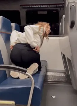 cute tiny teeny flashing on a train porn gif