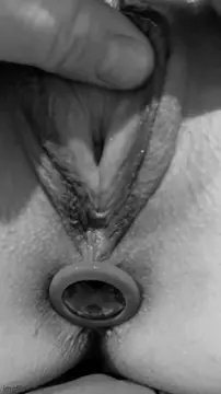 hubby massaging my wet pussy while i’m wear some ass jewelry porn gif