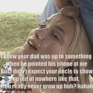 my dad and uncle are known as the practical jokers of the family and now my girlfriend knows too. porn gif