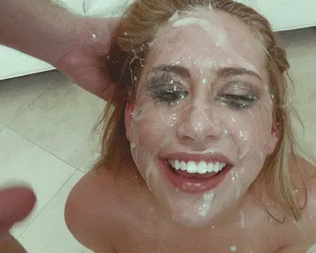 blonde getting huge facial porn gif