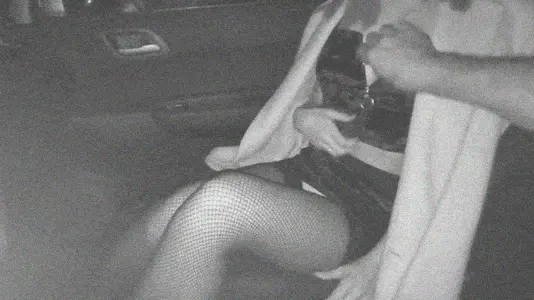 in the parking lot after the party, husband lets wife hook up with another guy. porn gif