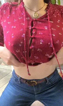 teen teases perfect tits porn gif