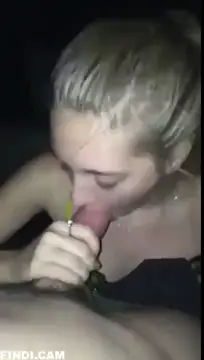 sexy blonde eye contact blowjob