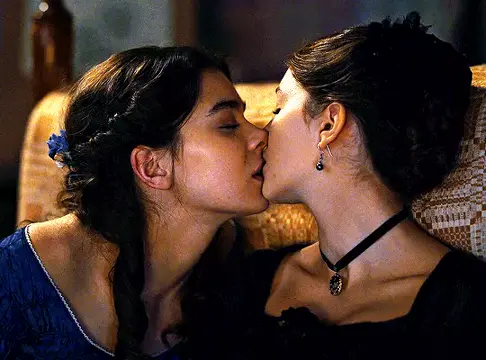 Hailee Steinfeld and Ella Hunt in Dickinson