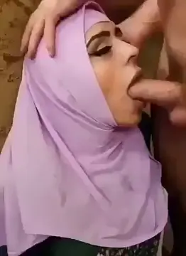 Muslim wife gets throat fucked by american soilder with her hijab on