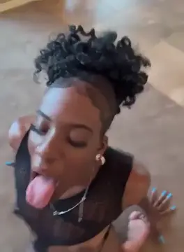 Cute ebony cum bucket