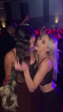 Kissing and licking in the club