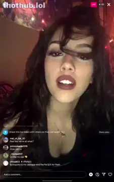Brunette teen slut flashing tits on instagram live