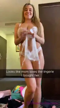 Mom likes her new lingerie