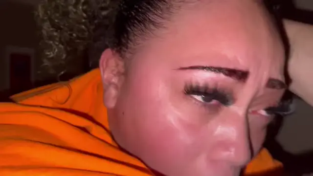 Using a sexy mixed teen's face as a fleshlight